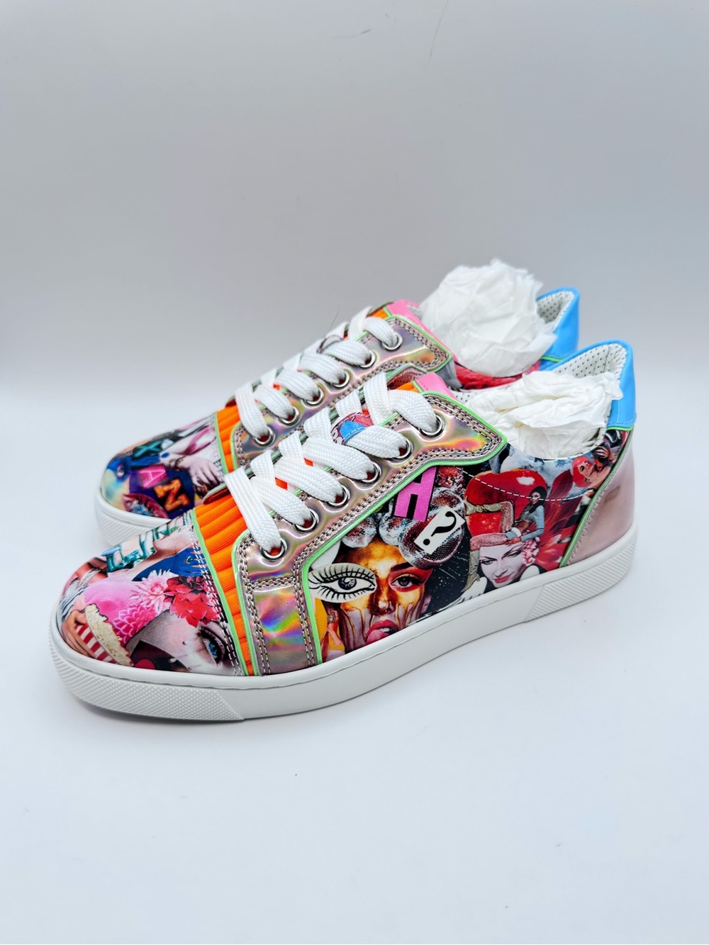 Christian Louboutin Vieira Flat Oh Xtian Multicolor Sneakers EU 36 New